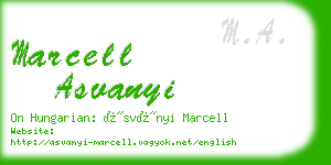 marcell asvanyi business card